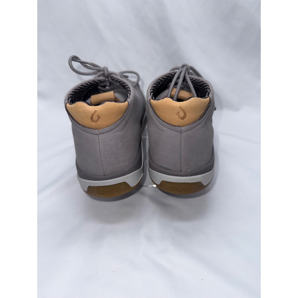 OluKai Papaku Ili Mens 9.5 Gray Leather Chukka Boots Waterproof Ankle - Picture 4 of 8